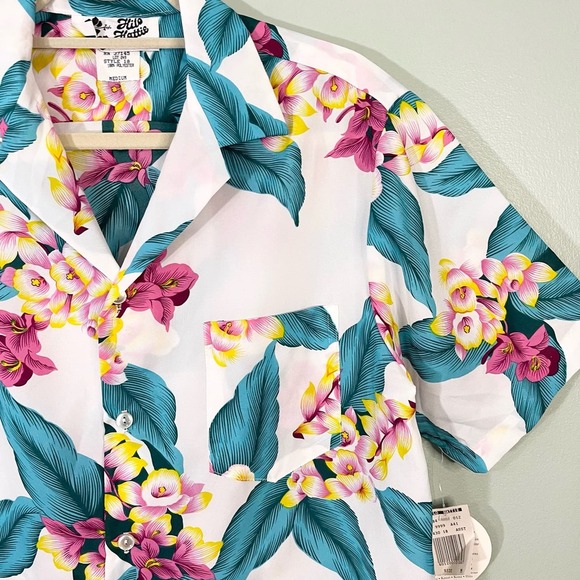 Hilo Hattie Men's Floral Hawaiian Aloha Short Sleeve Button Up Shirt Medium - Picture 3 of 9
